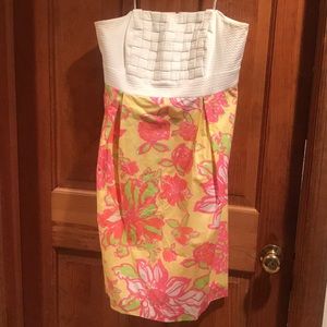 Lily Pulitzer Strapless Printed Dress SIZE 9/10